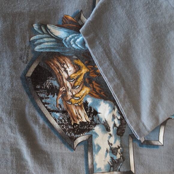 VTG 1990 Harley Davidson 3D Emblem T Shirt XL Single Stitch 90s Eagle Shield - Picture 6 of 11